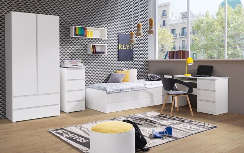 Komoda do Salonu 184cm 4 Szuflady Biały Mat NOWOŚĆ Kolekcja cozmo