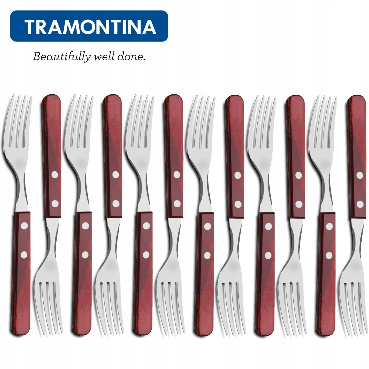 TRAMONTINA 12x Widelec stekowy 21cm BORDO POLYWOOD Waga produktu z opakowaniem jednostkowym 0.038 kg