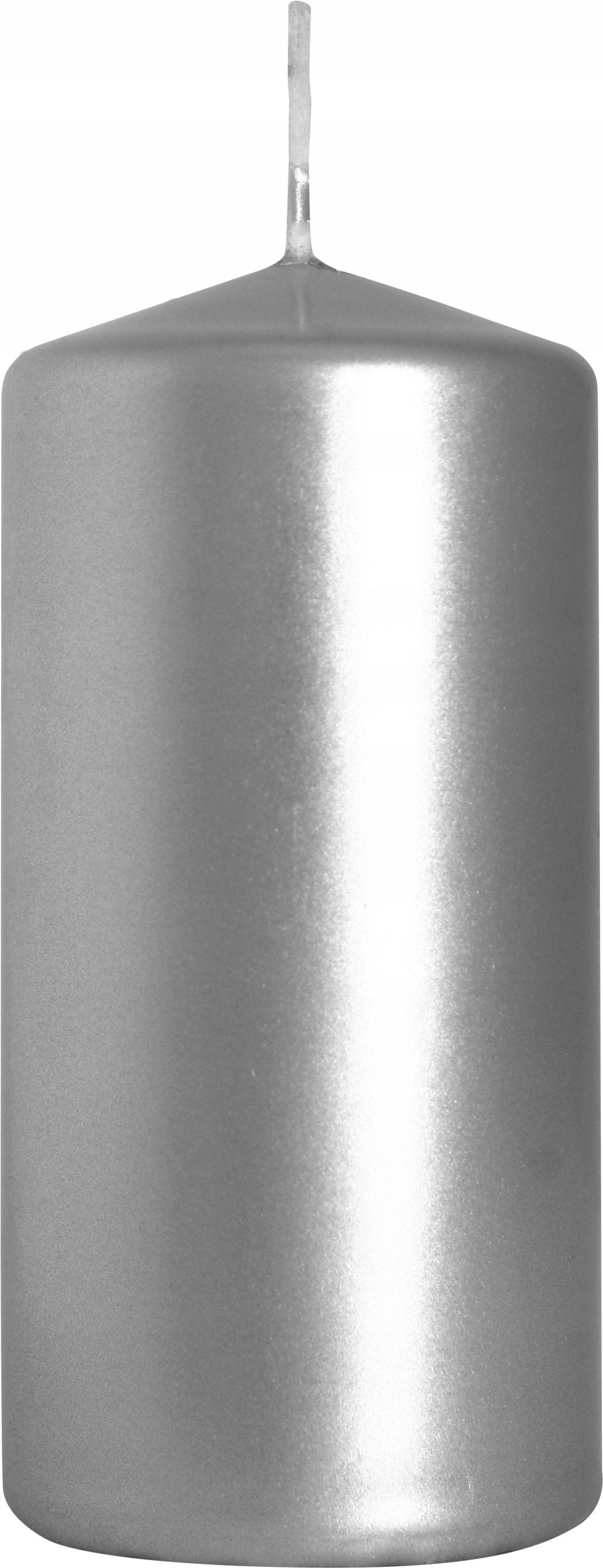 

Bispol 10cm świeca walec 50/100 Srebrny Metalik