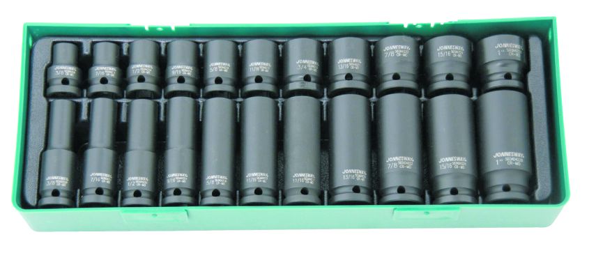 Jonnesway Nasadki udarowe zestaw 10 24 mm 22 sztuk