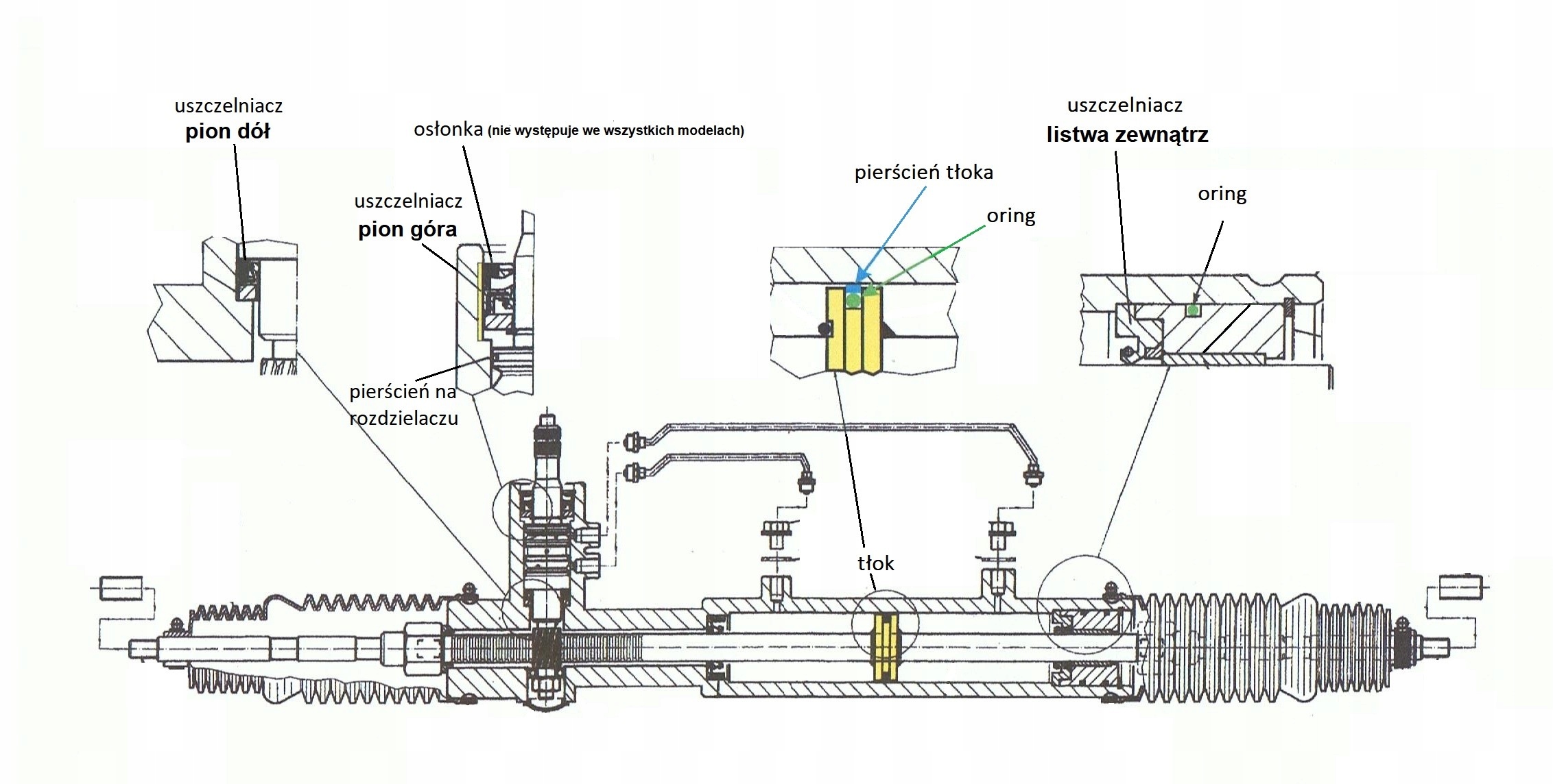 Рулевая рейка схема с обозначениями