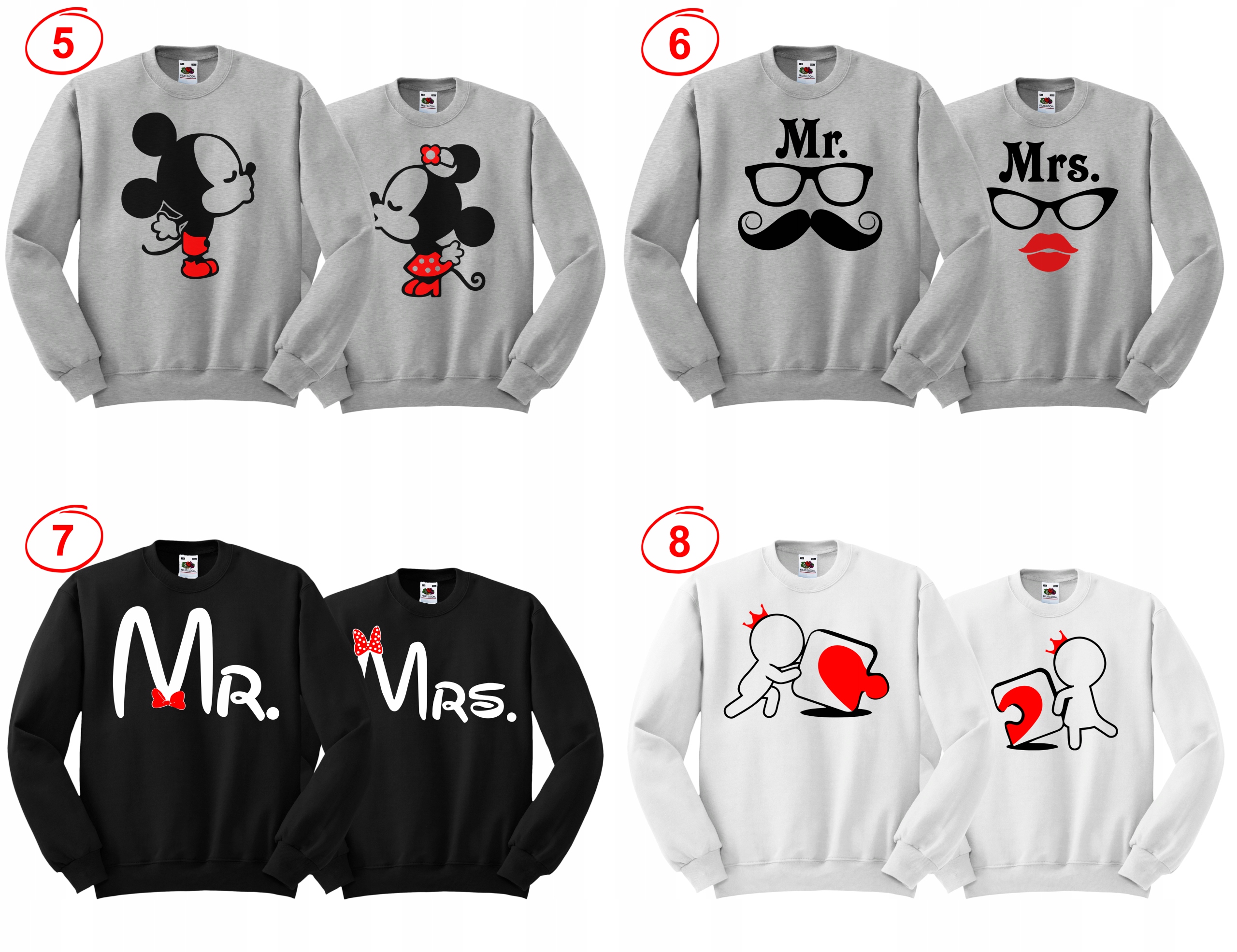 PREZENT NA WALENTYNKI BLUZY DLA PARY ZAKOCHANYCH Rozmiar L