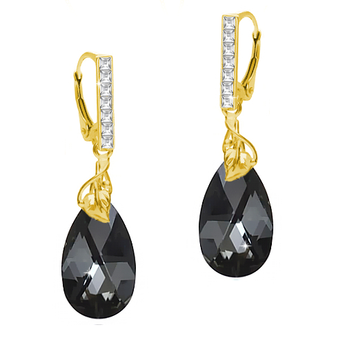 

Złote kolczyki Glam Silver Night i Swarovski