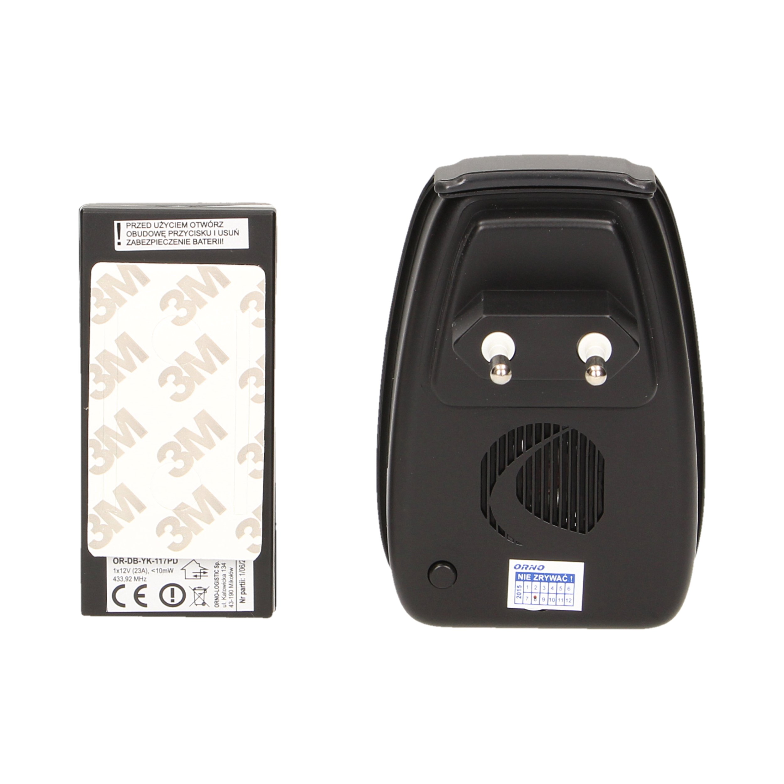 DZWONEK BEZPRZEWODOWY DO DRZWI 230V WODOODPORNY Głośność 80 dB