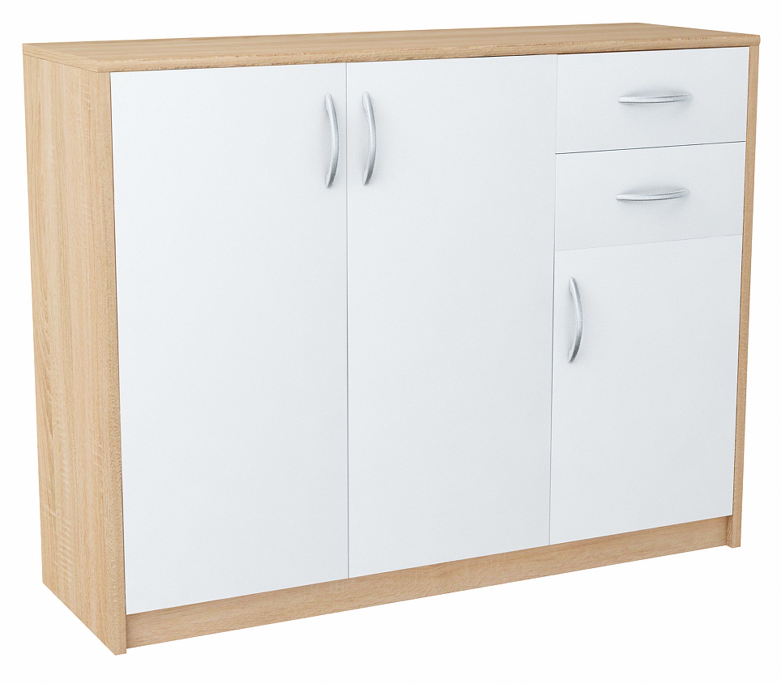 Komoda szafka 3D2S BIAŁY-SONOMA 110cm szuflady ROB Kod producenta MATKAMK3D2SS/B