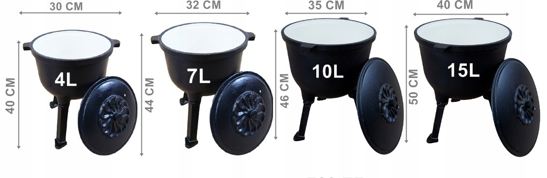 KOCIOŁEK MYŚLIWSKI 36L GARNEK WĘGIERSKI + BRĄZ Waga produktu z opakowaniem jednostkowym 50 kg