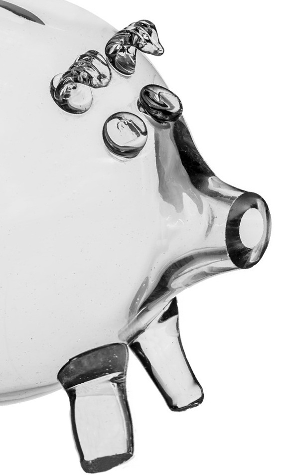 DUŻA SZKLANA ŚWINKA SKARBONKA Z GRUBEGO SZKŁA Bohater Świnka Peppa