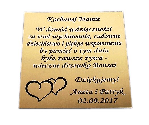 

Tabliczka 6,8x7,8 cm do naklejenia prezent Grawer