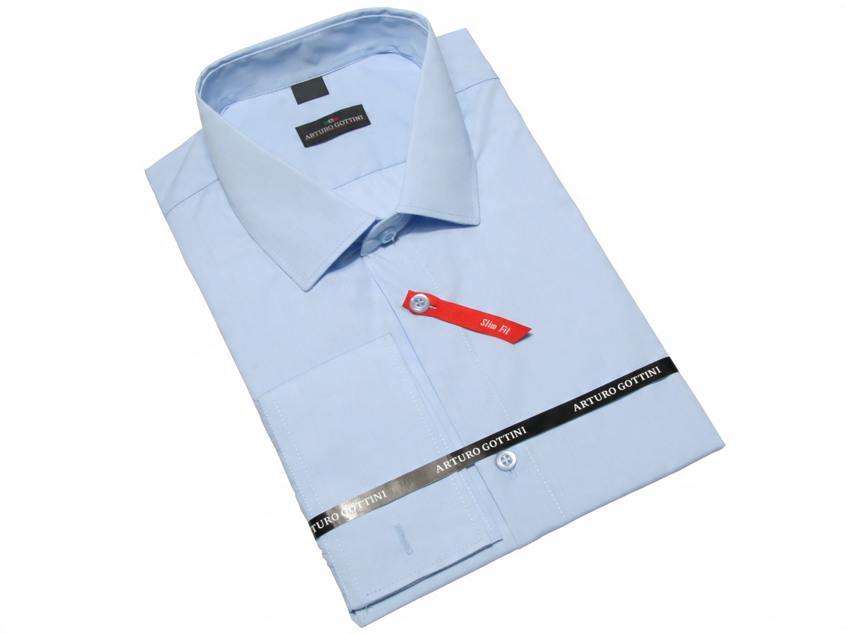 

Koszula Błękitna Gładka 45/46 188-194 Slim Fit