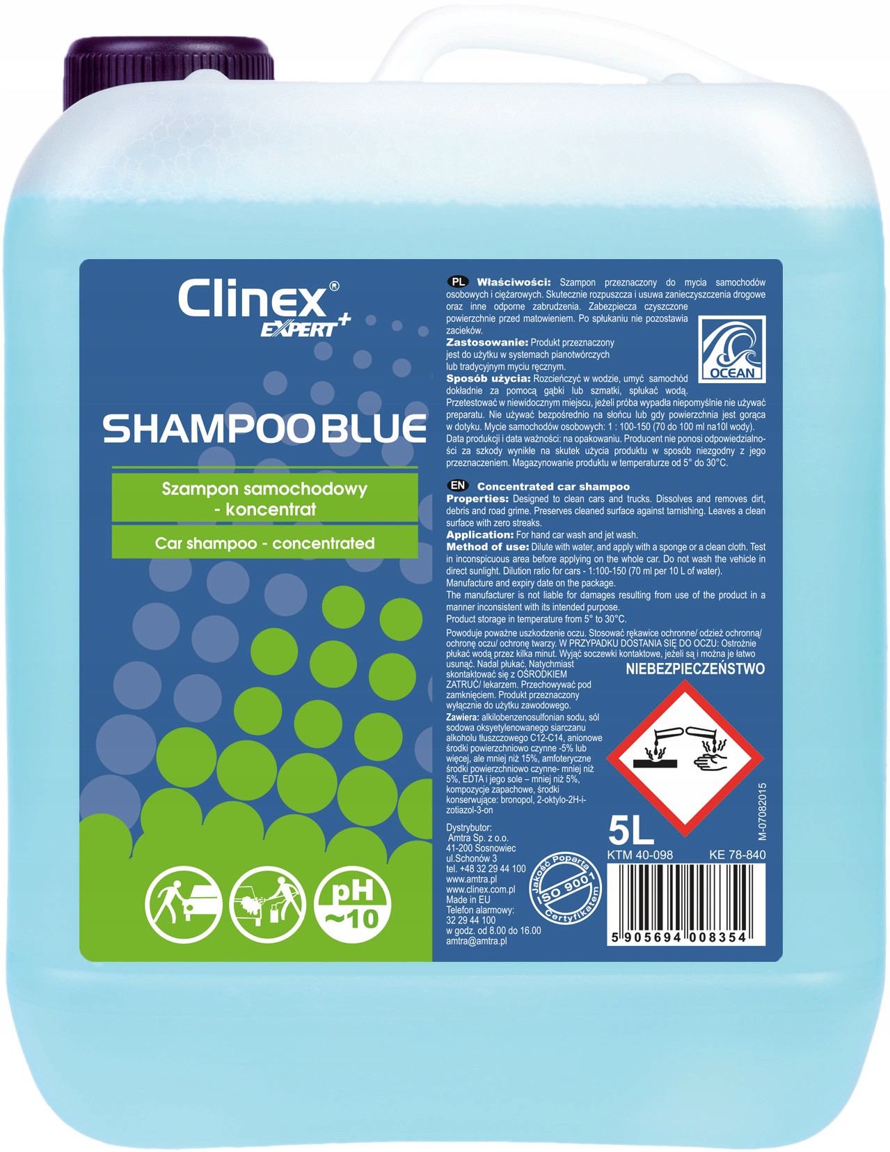 CLINEX SHAMPOO BLUE автомобильный шампунь - 20л
