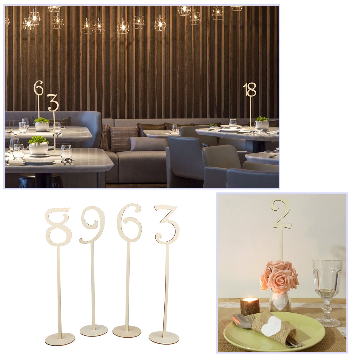 Numerki na stół Weselny ZŁOTE Lakierowane Rodzaj drewno