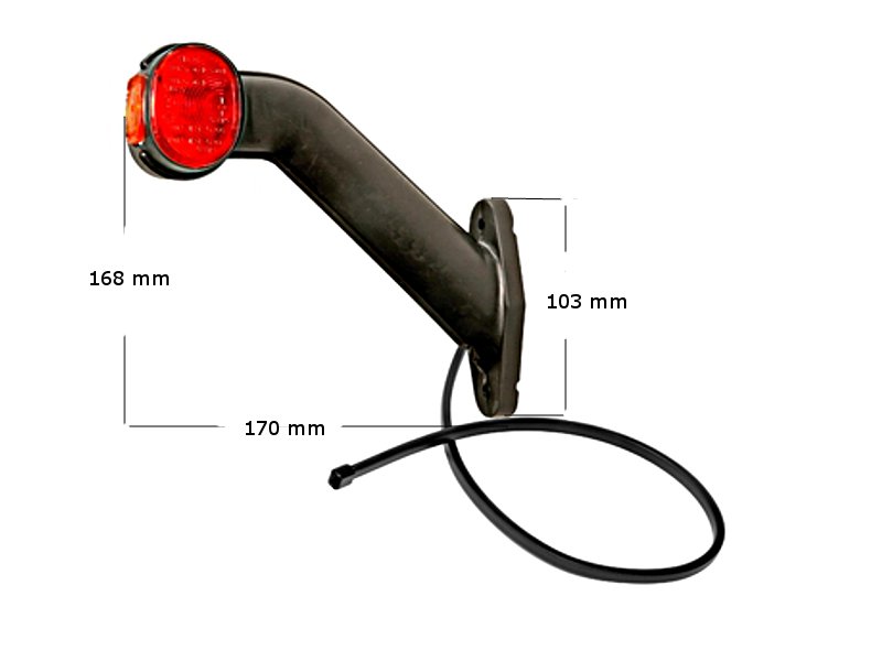 Lampa Obrysowa Boczna ASPOCK Superpoint II Lewa12V Strona zabudowy Lewe boczne tylne lewe