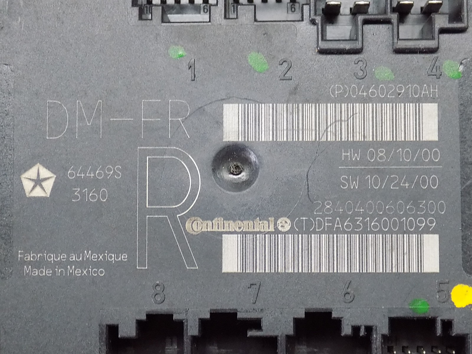 MODUL DRZWI R JEEP GRAND CHEROKEE WK2 04602910AH Car type 4x4 SUV Passenger cars