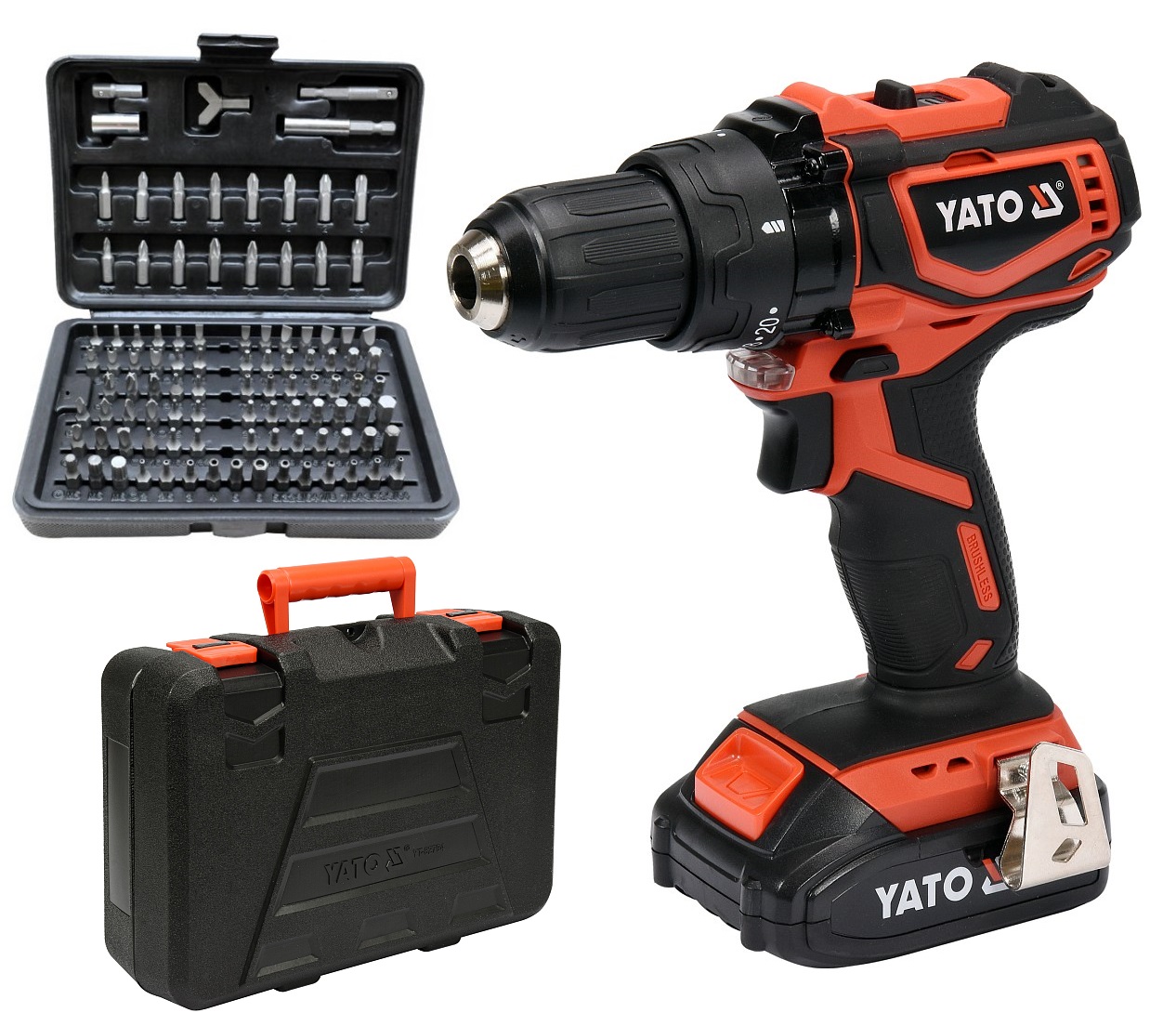

Yato Wkrętarka Bezszczotkowa 18V Li-ion 2Ah +100bi