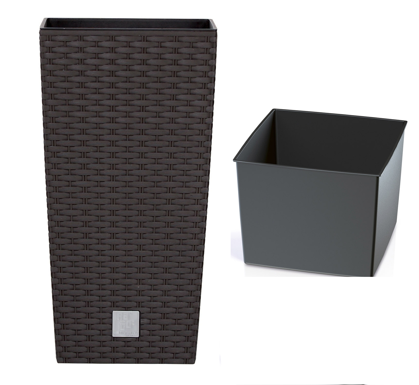 

Doniczka + wkład Kwadratowa 20x38cm Rattan Osłonka