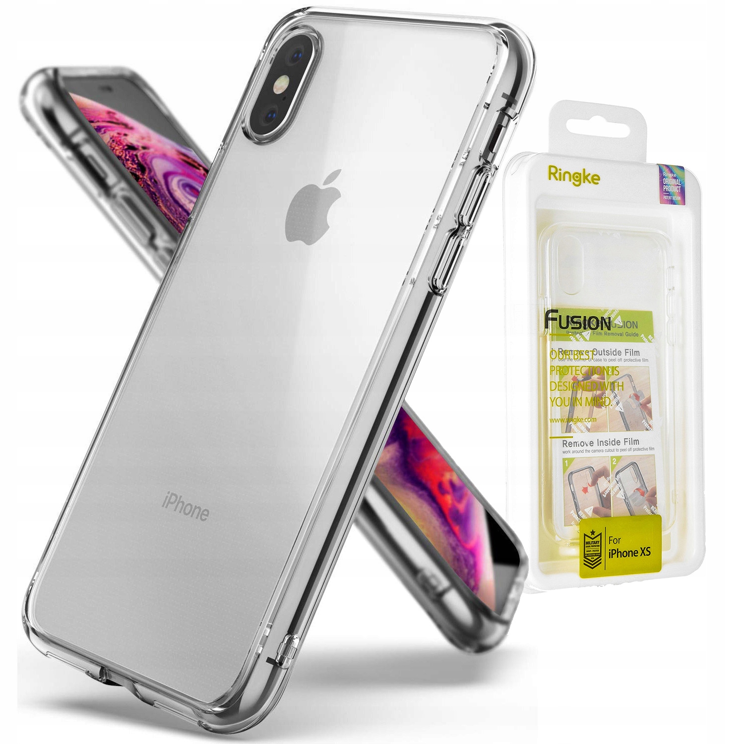 

Etui do iPhone Xs, pokrowiec, cover, Ringke Fusion