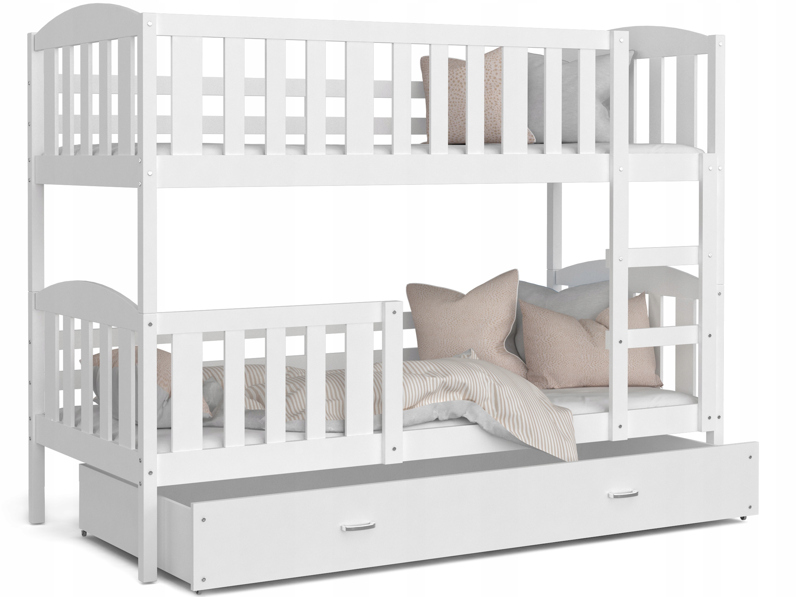 Двухъярусная кровать ВИННИ-белые 190x80 ящик