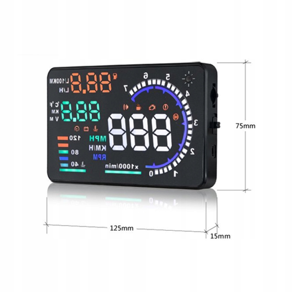 HUD WYSWIETLACZ PROJEKTOR 5 5 NA SZYBE OBD 2 EAN 5903815300042