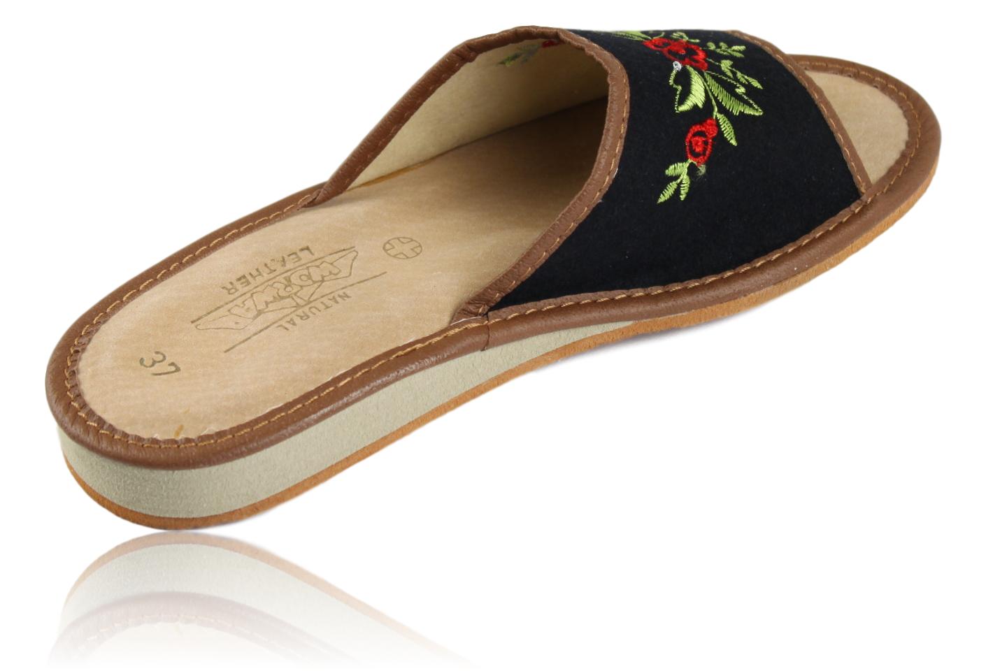 Kapcie klapki damskie skórzane domowe 1130 41 Rozmiar 41