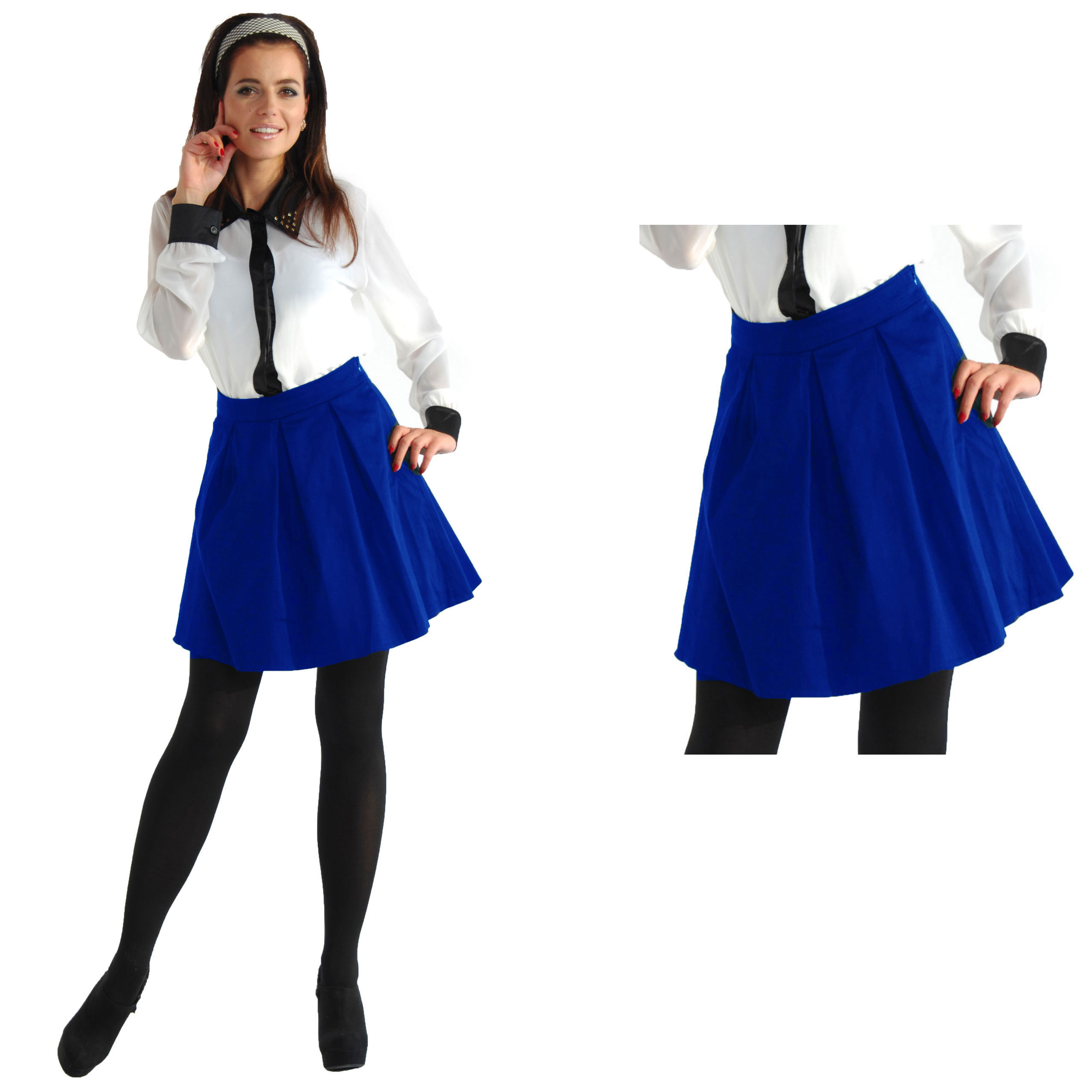 

Modna Rozkloszowana Spódnica Kontrafałdy 108 S36