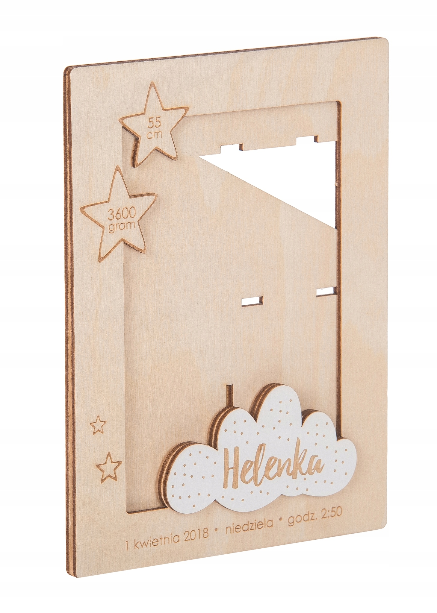 RAMKA NA ZDJĘCIE 15x10 METRYCZKA 2 chrzest ROCZEK Wysokość produktu 19.5 cm