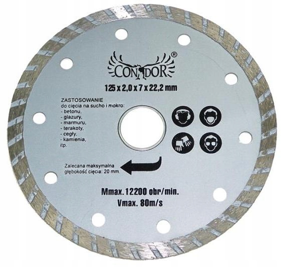 

Tarcza Diamentowa 125x22,2 Beton, Terakota, Cegła