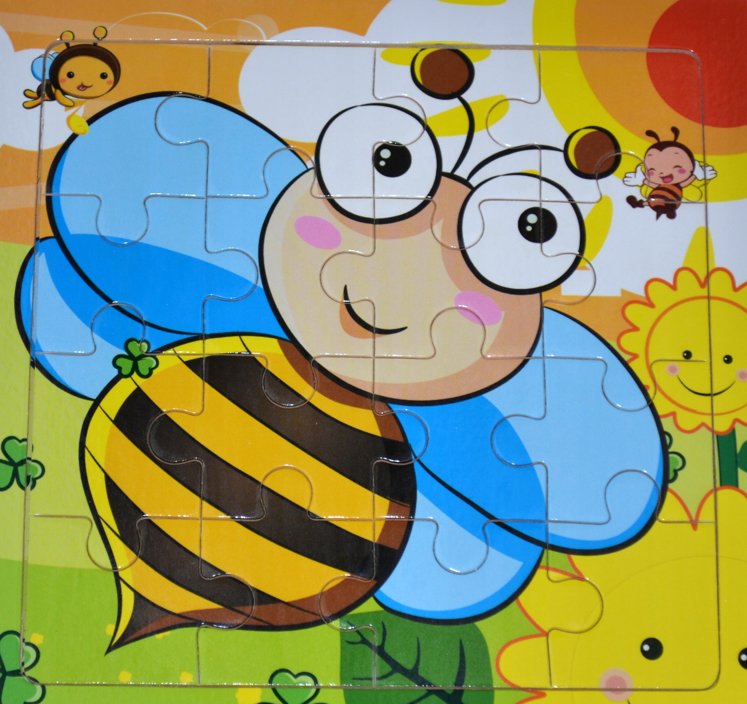 EDUKACYJNE PUZZLE DREWNIANE 16 el. z obrazkiem Marka Drobiazgarnia