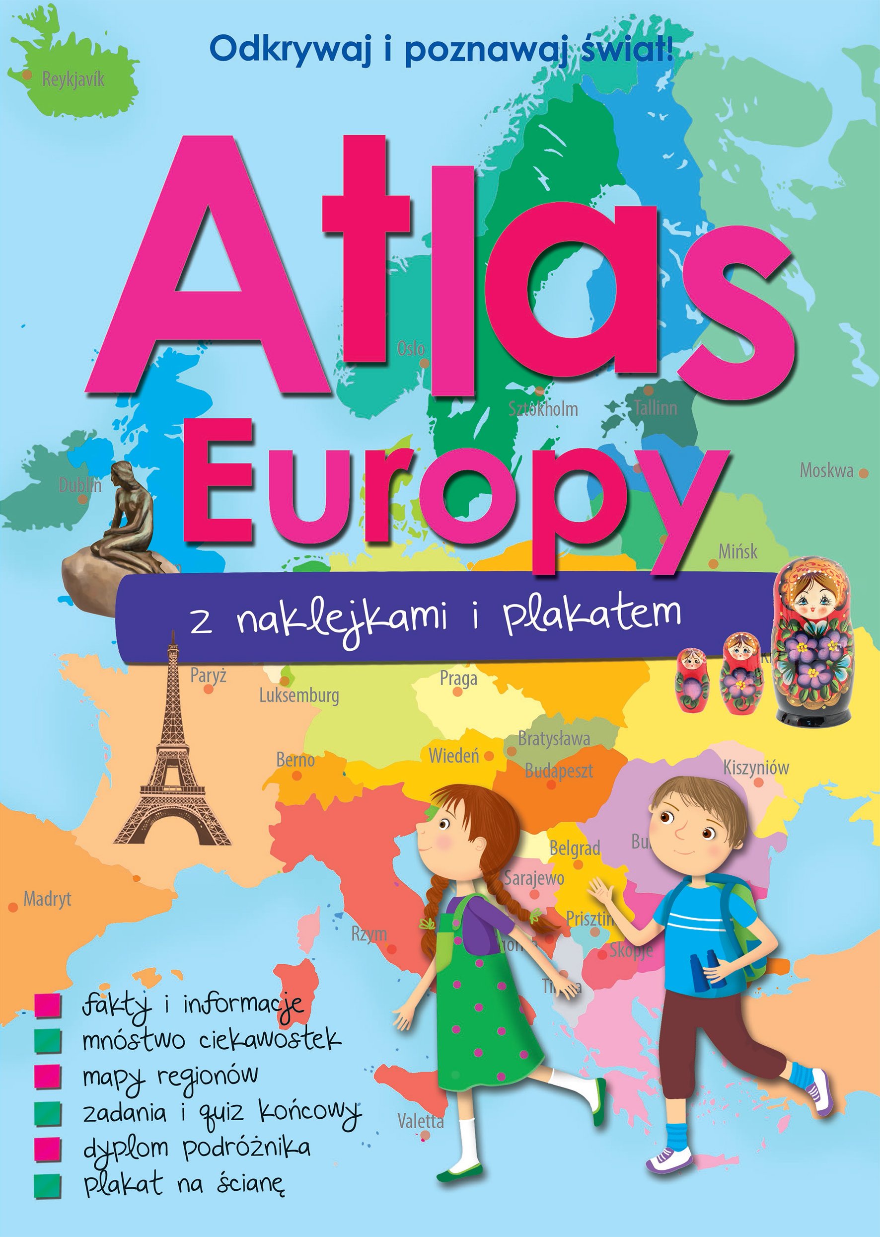 

Atlas Europy z naklejkami i plakatem