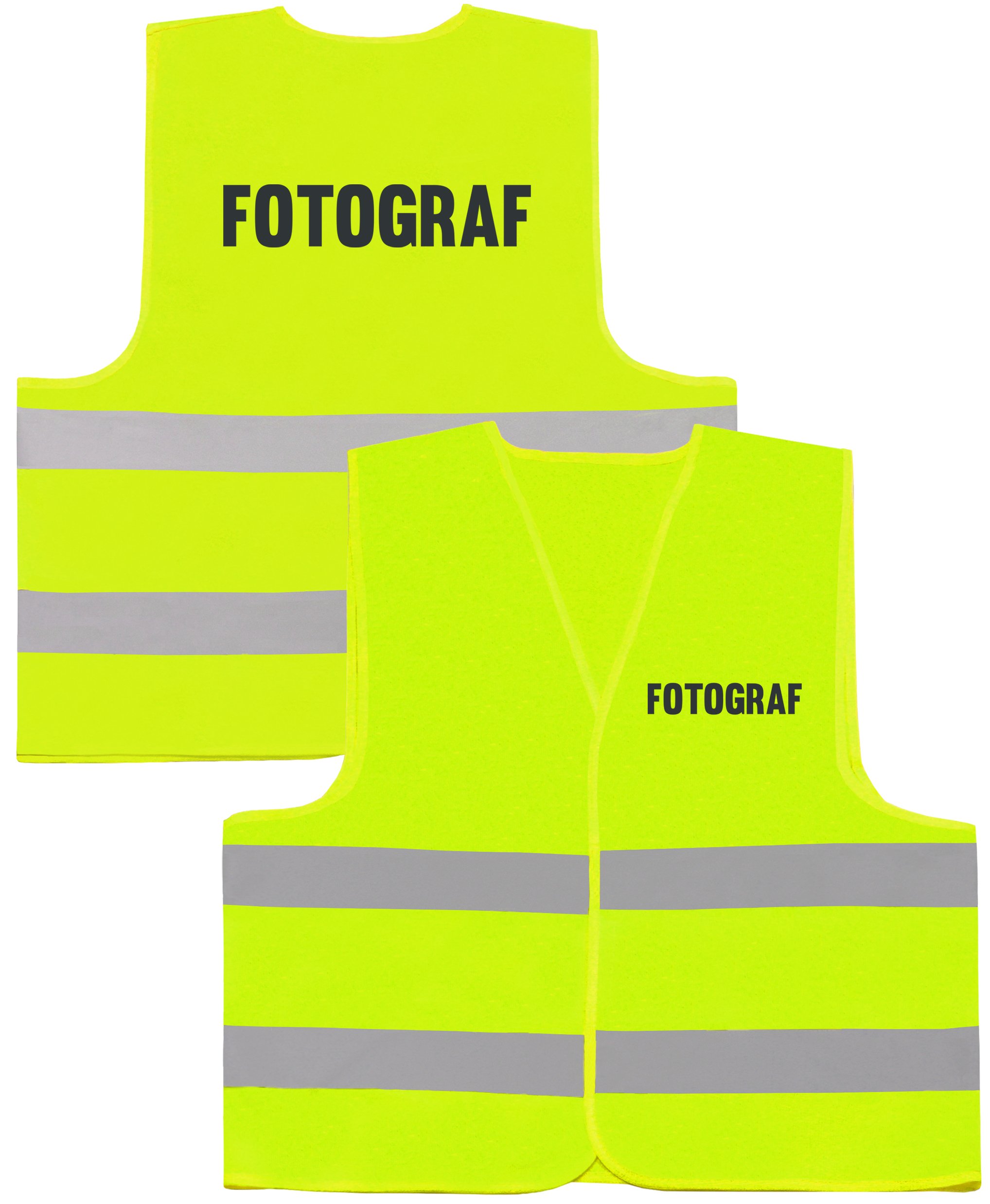 

Bezpieczna Żółta Kamizelka Nadruk Fotograf Odblask
