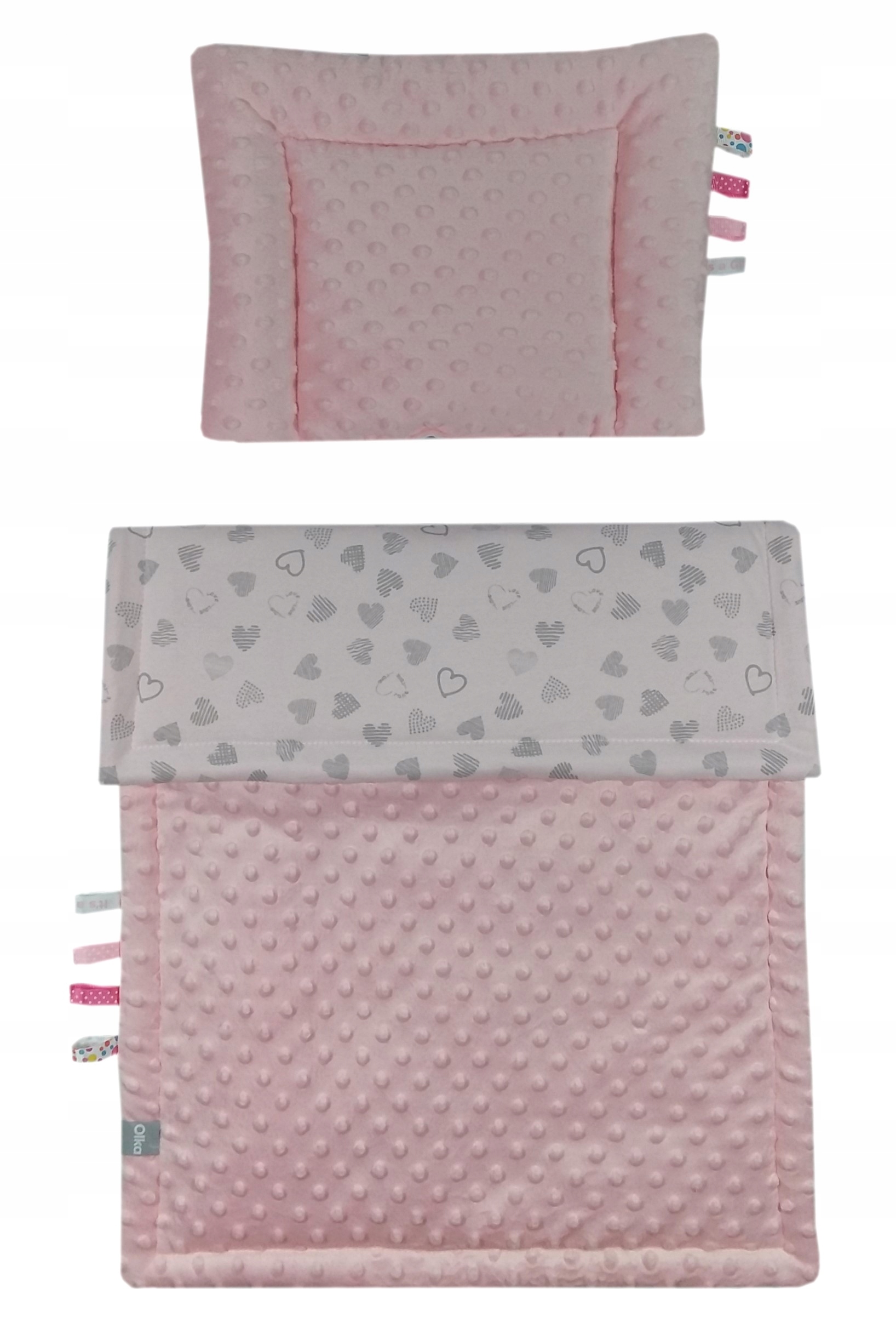

Olka Pościel, komplet do wózka Minky 50x75 róż