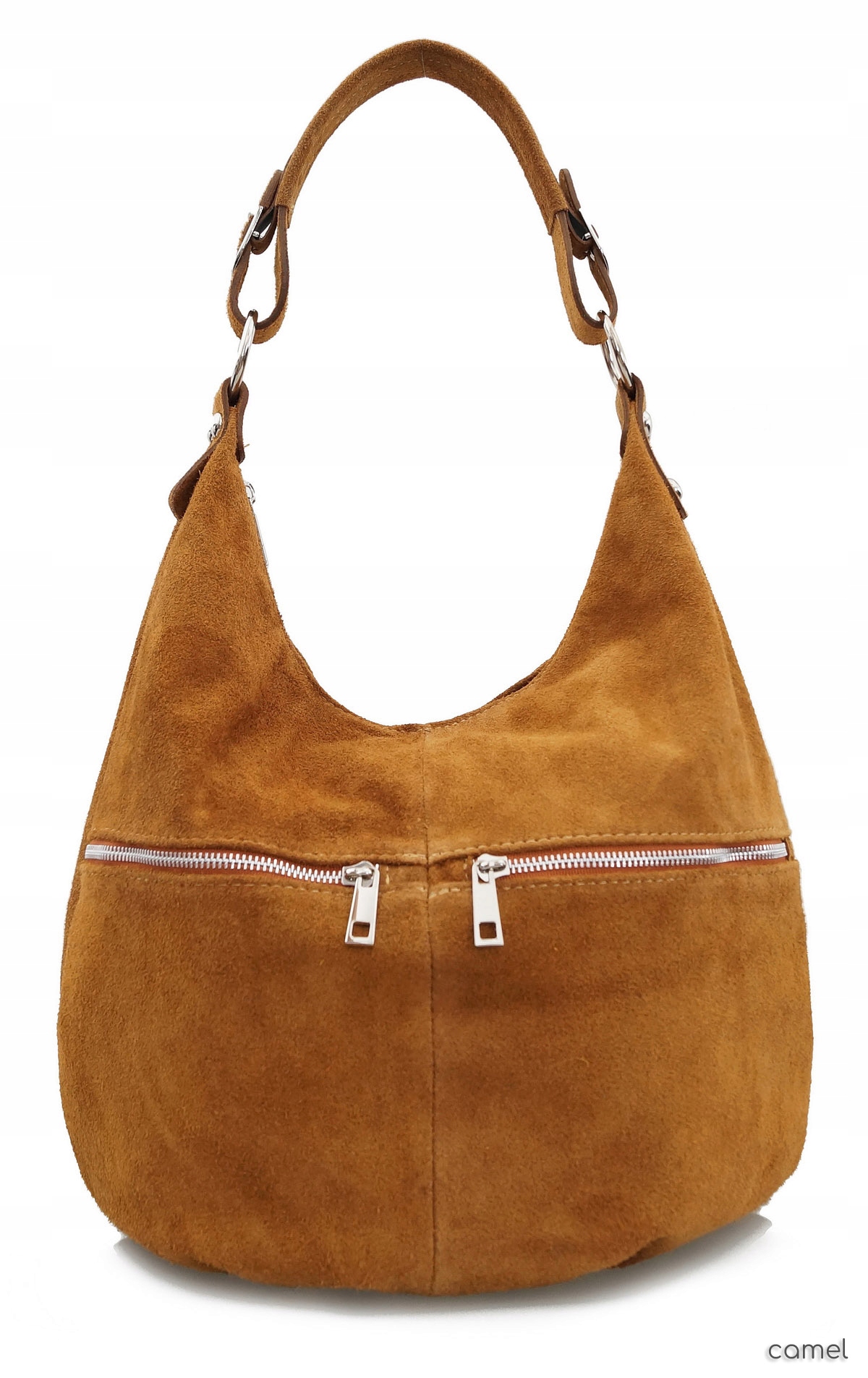 TOREBKA SKÓRZANA zamsz worek suwaki V318 camel Marka inna