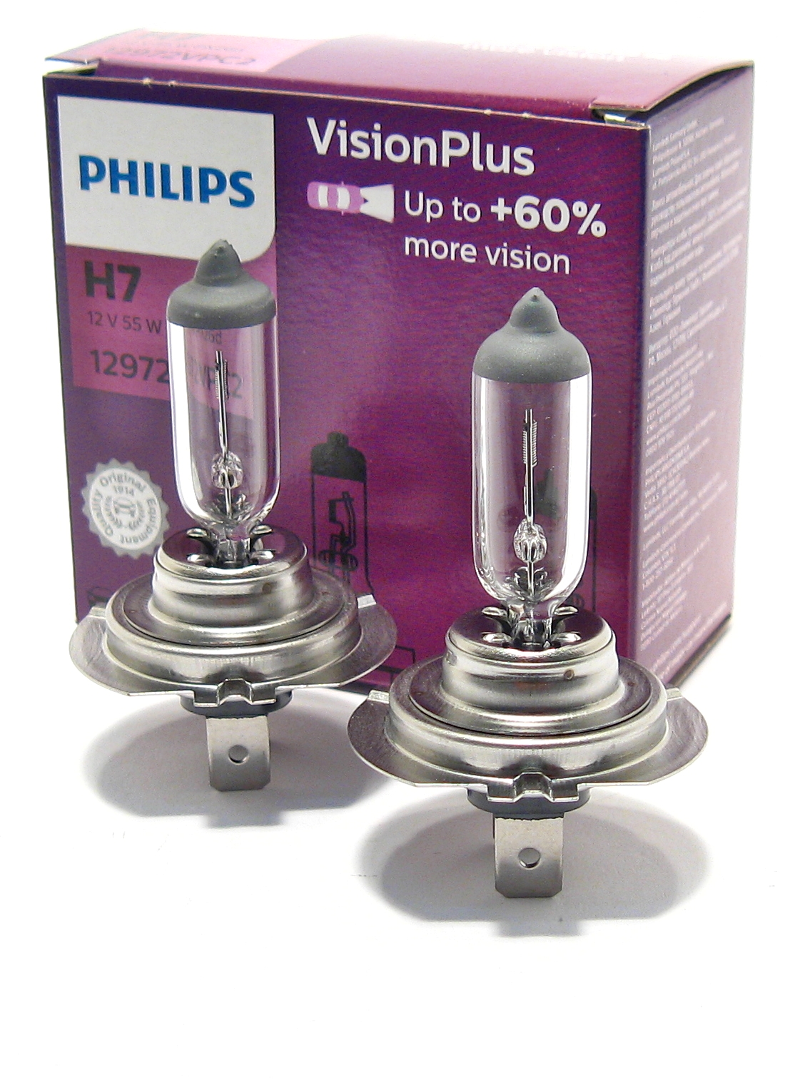 ŻARÓWKA 12V H7 55W PHILIPS VIS.PLUS 60% KPL 