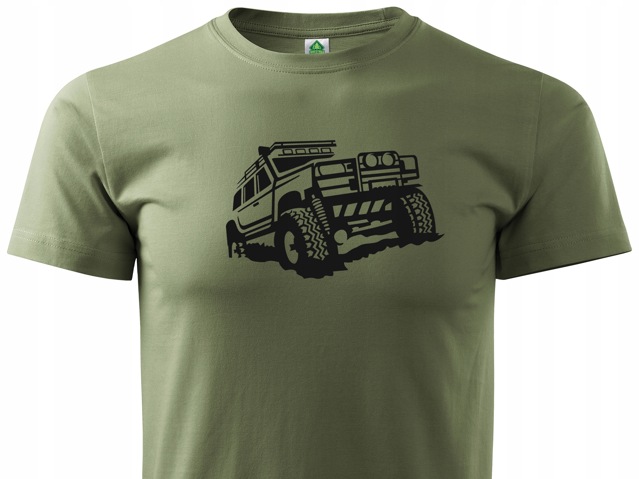 

Letnia Koszulka Khaki Nadruk Off Road - Forestmax