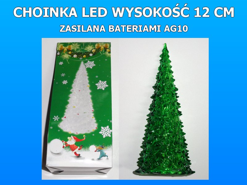 ŚWIECĄCA CHOINKA LED ŚWIĄTECZNA ZIELONA12cm 5087GR Wysokość Do 100 cm