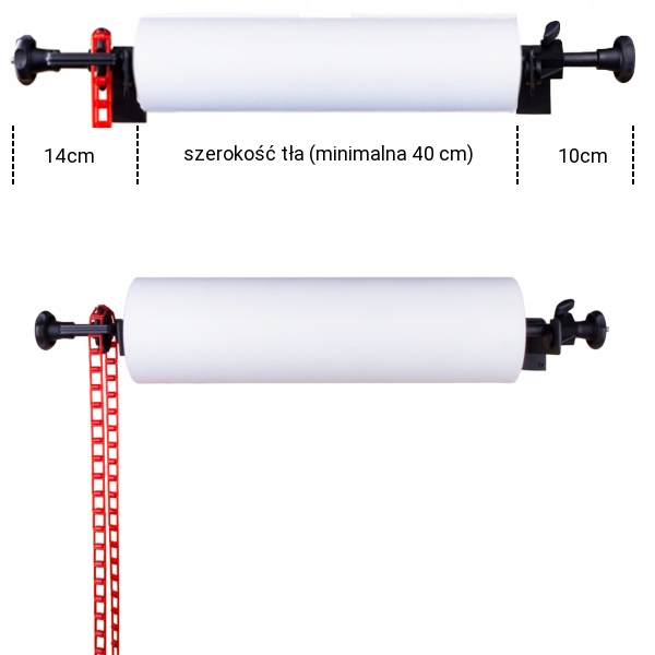 ŁAŃCUSZKOWY system zawieszania +2 TŁA BIAŁE CZARNE Długość tła 3 m
