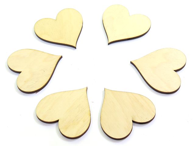 

6x Drewniane Serce Magnes Na Lodówkę 5x5cm DD94