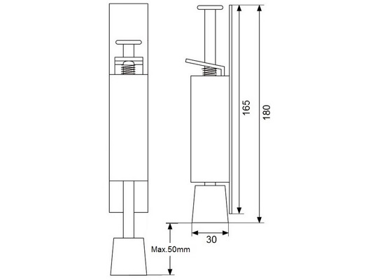 DUŻY STOPER BLOKADA DO DRZWI STOPKA NÓŻKA DRZWIOWA PRZYTRZYMYWACZ 180mm EAN (GTIN) 5907586948861