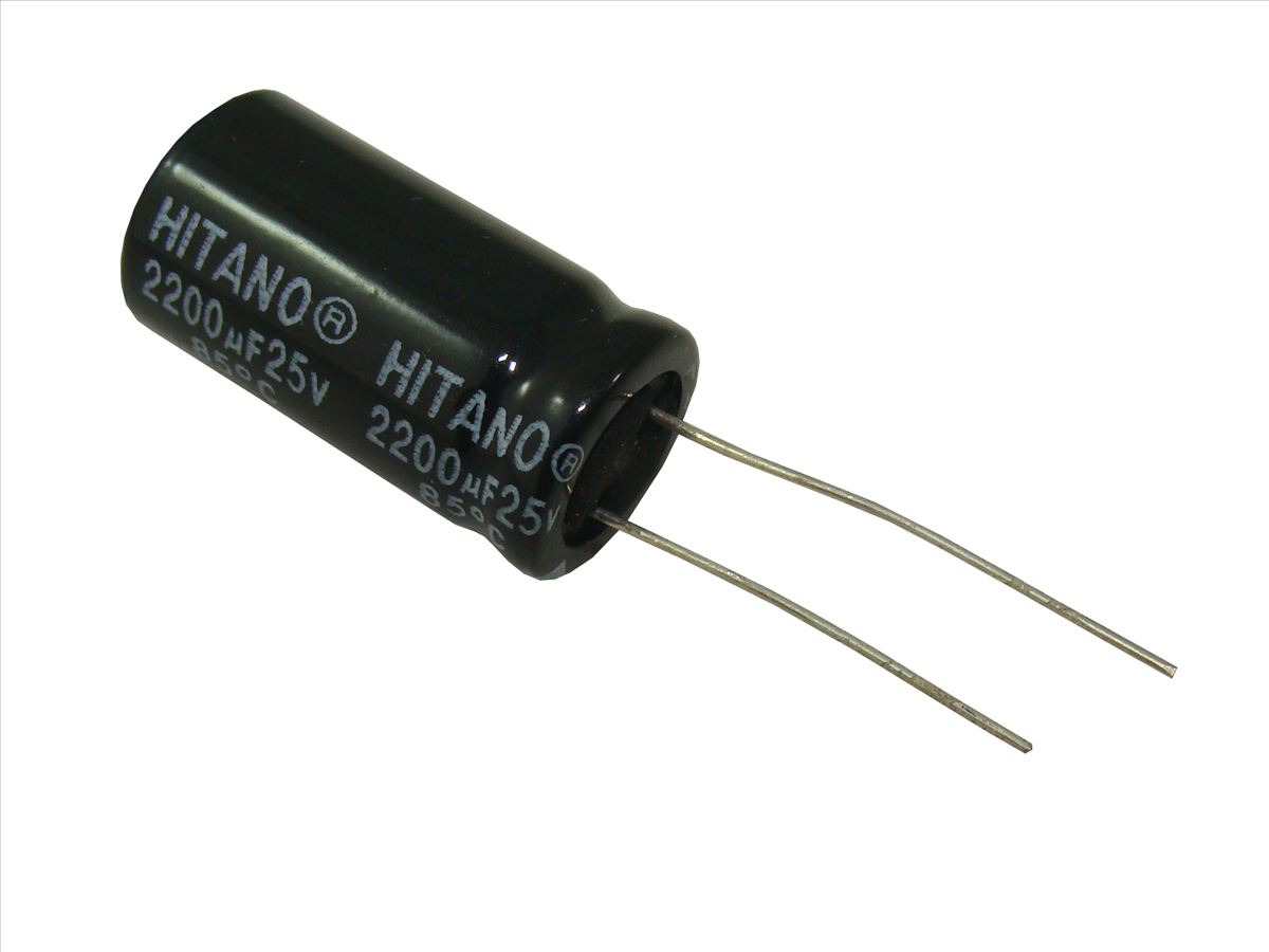 

Kondensator 2200uF 25V 25x13mm Hitano