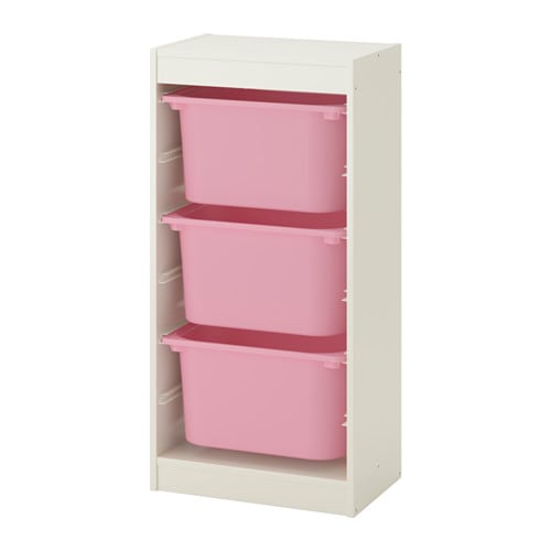 

Ikea regał pojemniki Trofast 46x30x94 biały/różowy