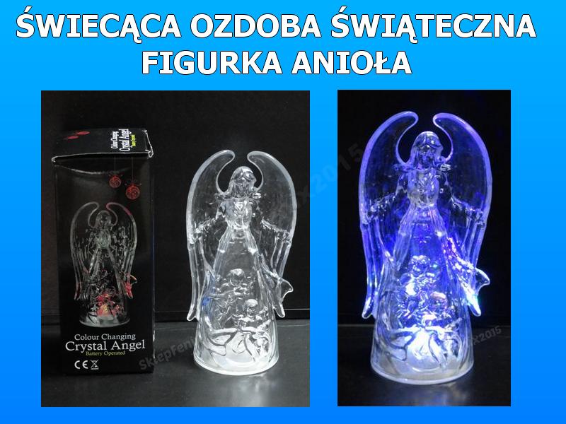ANIOŁ ANIOŁEK ŚWIECĄCA OZDOBA ŚWIĄTECZNA 5427+ BAT Szerokość produktu 8 cm