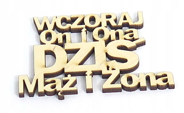 

Zawieszka Wczoraj On i Ona Dziś Mąż i Żona RV48