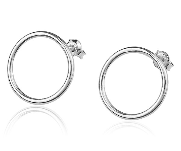 

Kolczyki Celebrytki Kólko Koła Ring Srebro 16MM