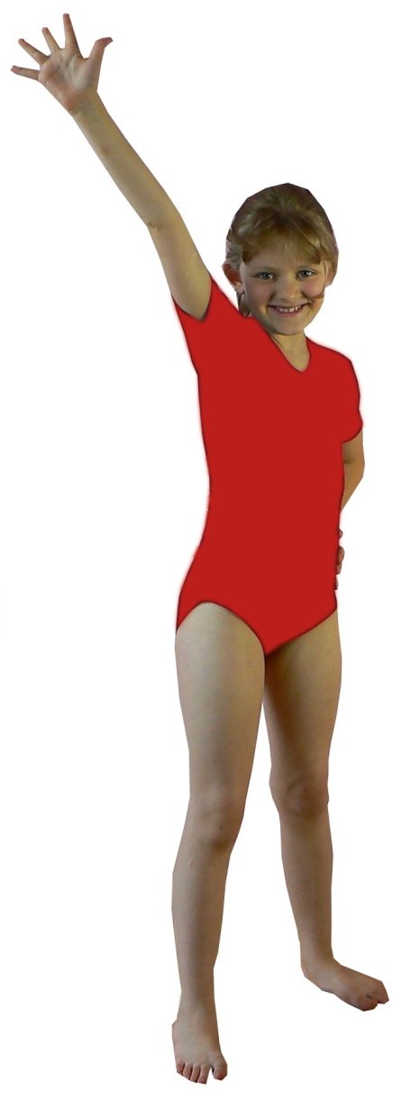 

6003_BODY Gimnastyczne rękaw kr rozm 122 red