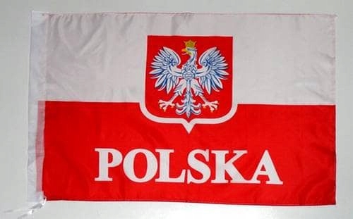 FLAGA KIBICA POLSKI BIAŁO - CZERWONA 91cm x 62 cm Wysokość 62 cm