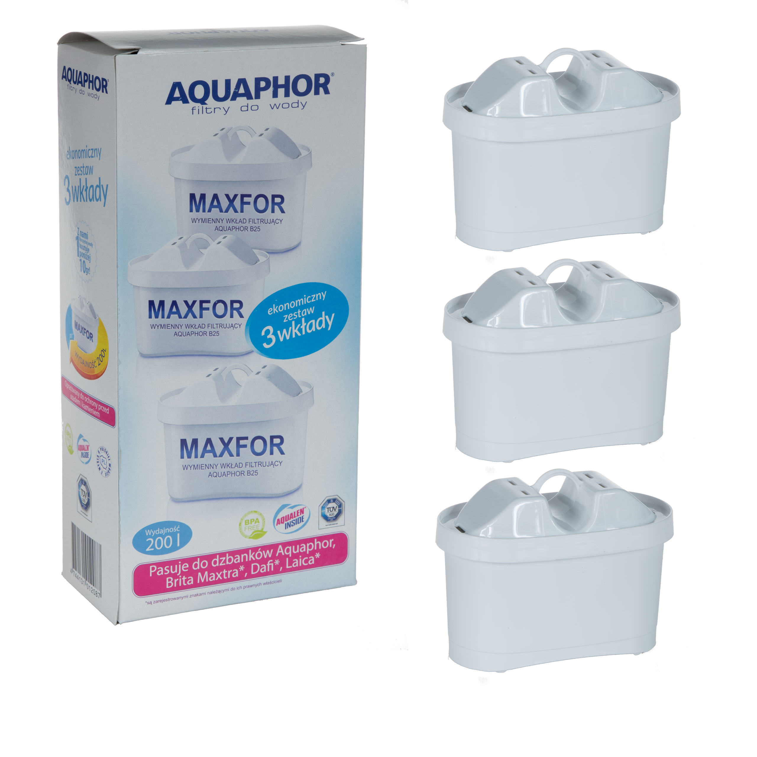 

3x Filtr Aquaphor Maxfor B100-25 Brita Maxtra Dafi