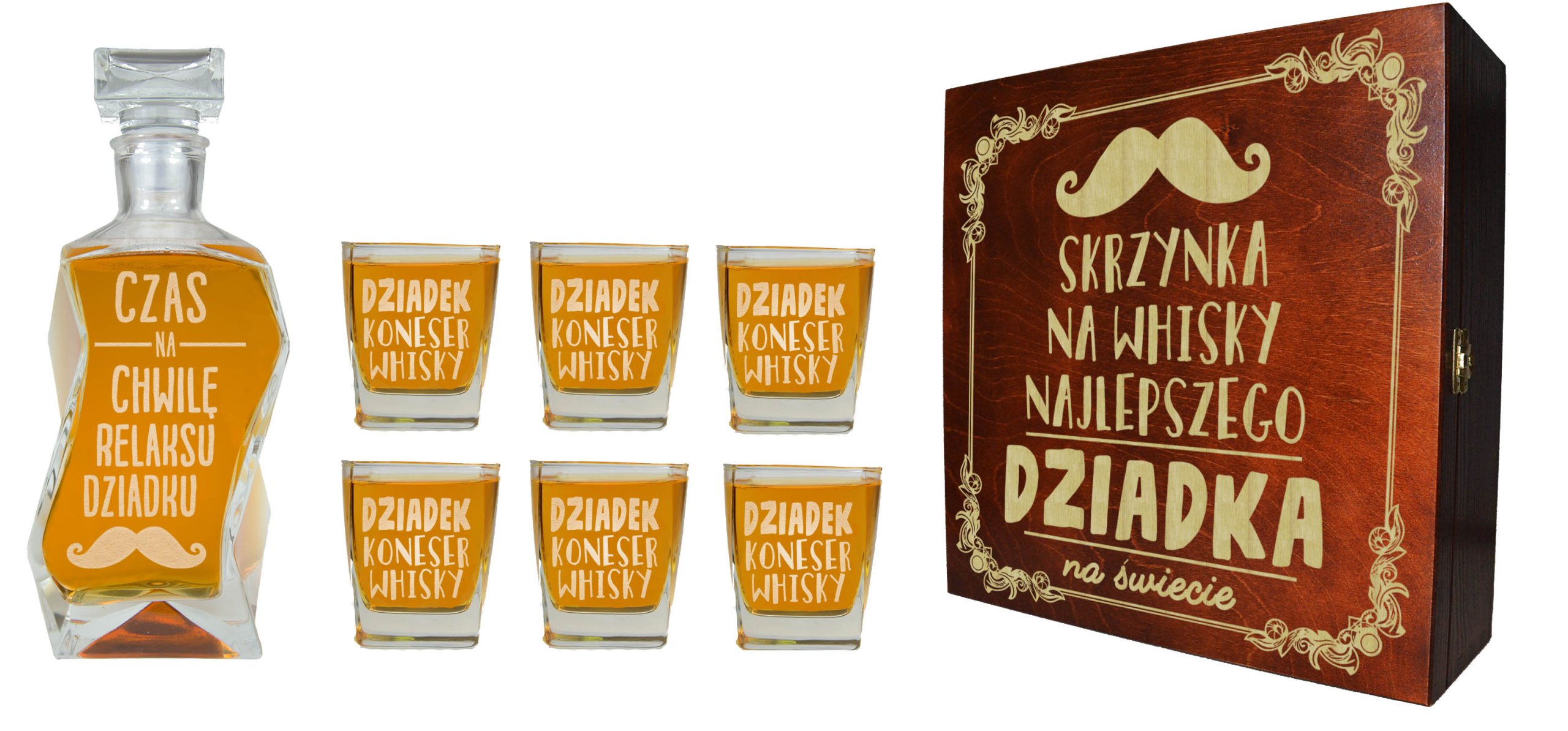 

Komplet Na Dzień Dziadka Karafka + 6 Szklanek