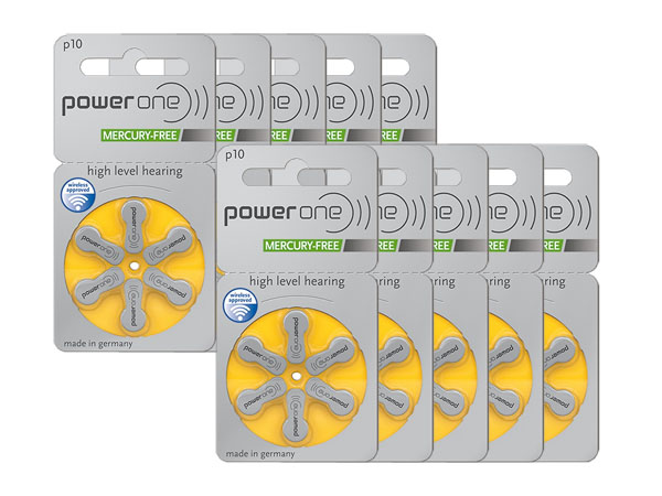 

60x Power One 10 Wireless Baterie słuchowe