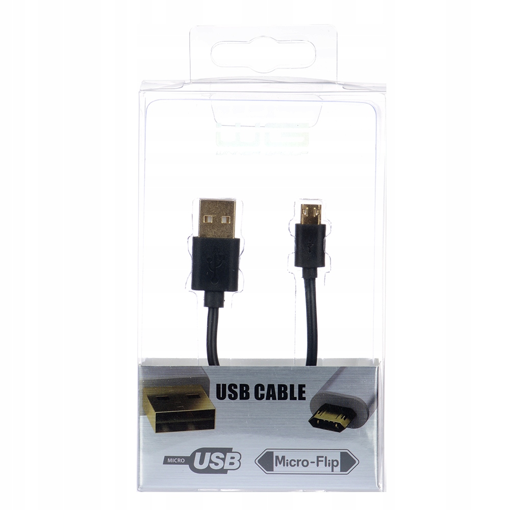 

Kabel dwustronny MicroUSB - Usb czarny obustronny