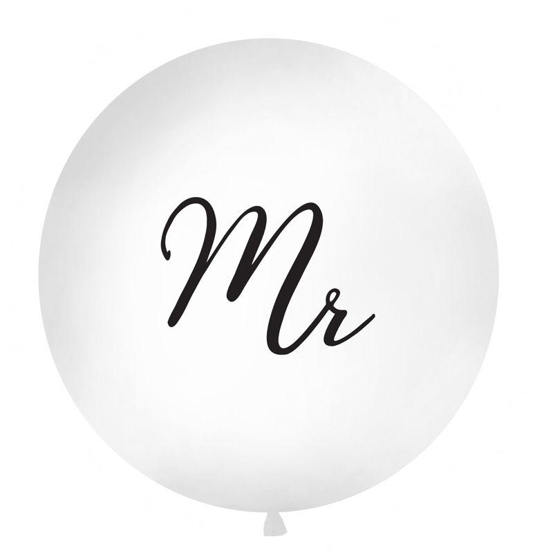 

Giga Balon Biały - Mr -- 100cm