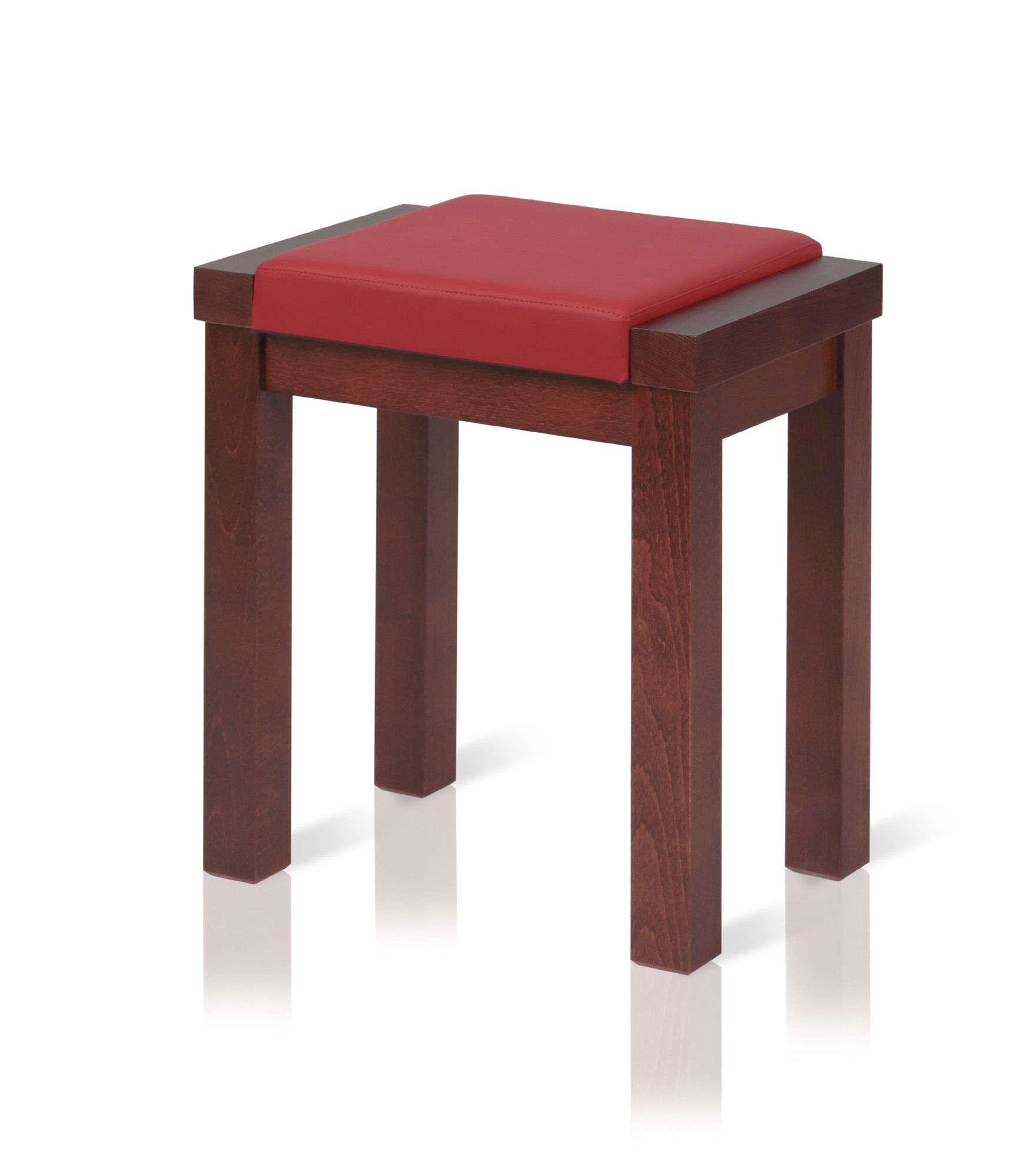 Taboret LINEA drewniany tapicerowany stołek KOLORY Wysokość mebla 47 cm